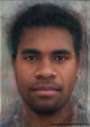 Paleo Melanesid phenotype average face